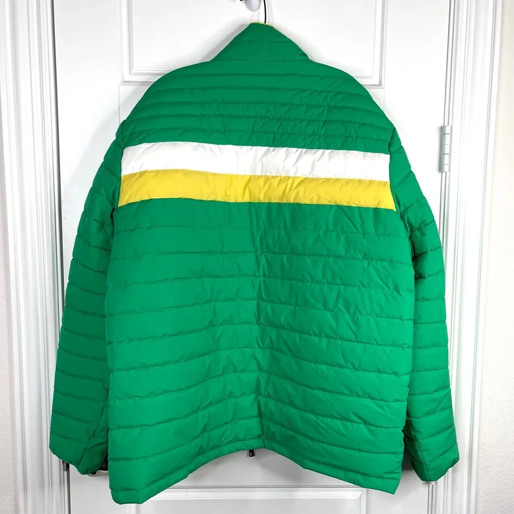 IZOD Mock Neck Quilted Puffer Jacket NEW Size XL Green